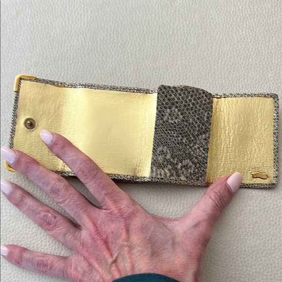 Vintage Judith Leiber Compact Metallic Snakeskin Wallet - Picture 5 of 6